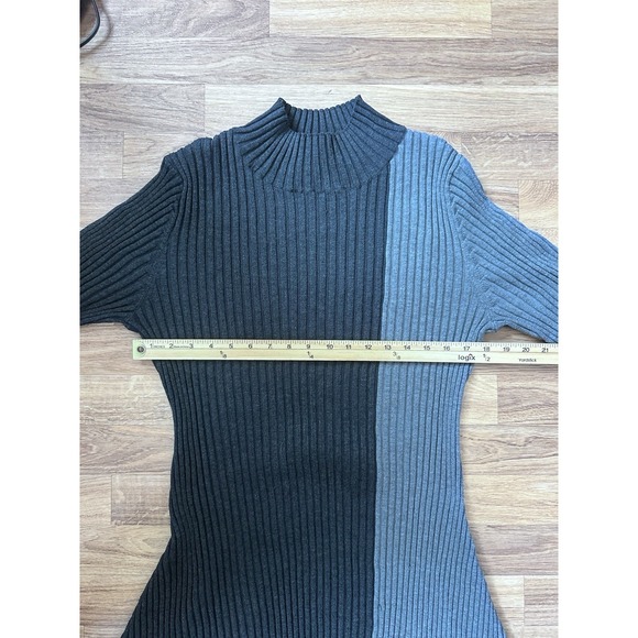 Lane Bryant Womens Fitted Sweater Dress Size 22/24 Black Colorblock Office - Picture 6 of 8